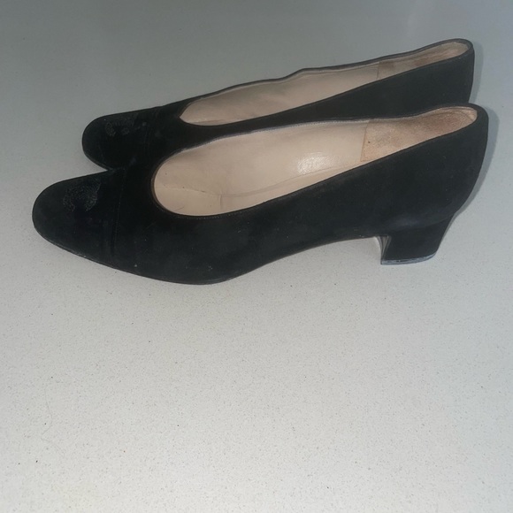 Chanel heels black suede size 38.5 - Picture 6 of 8
